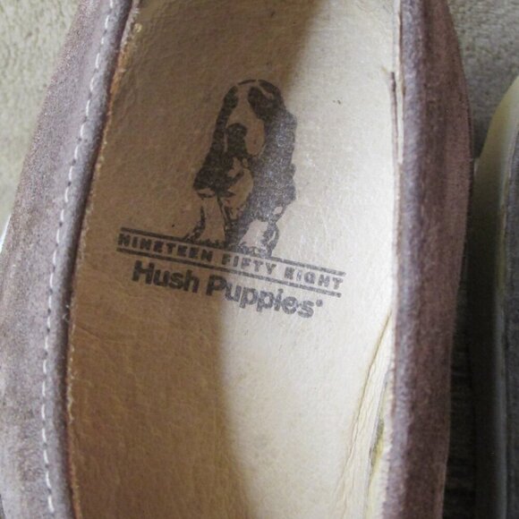 Hush Puppies Suede Mens Shoes Brown US Size 9 Natural Button Up MINT Condition - Picture 9 of 16